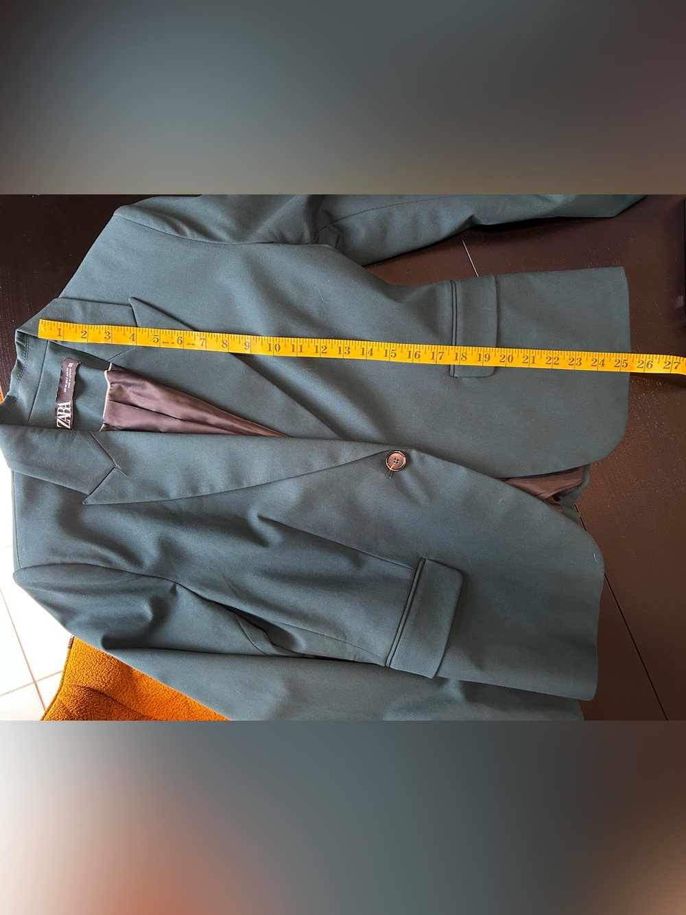 Zara Teal Tailored Blazer Size 8 Dark Academia Corporate Girlie Office Siren - Picture 10 of 10